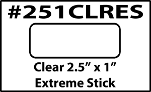 251CLRES 2 1/2" x 1" Extreme Stick ProfessionalLabel.com