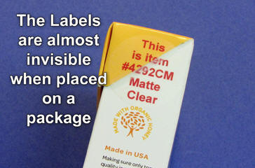 Clear matte finish labels on sheets #4292CM